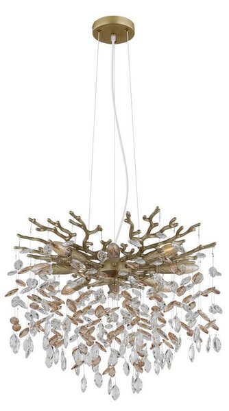 Lustr 8x E14 zlatá, jantarová IP20 GLOBO lighting QUEENA 64138H1G