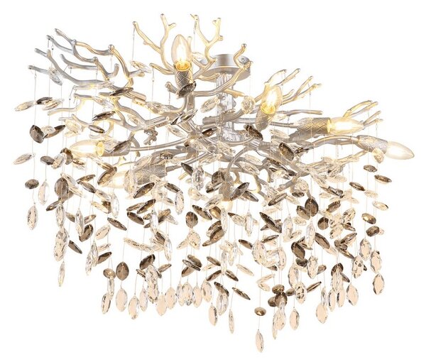 Stropní svítidlo 7x E14 stříbrná, kouřová IP20 GLOBO lighting QUEENA 64138D1S