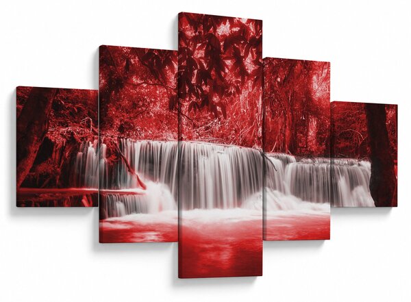 Obraz - Vodopád, červený (125x70 cm)
