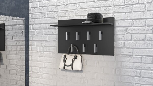 TP Living Věšák na oděvy s policí 2F matně černý