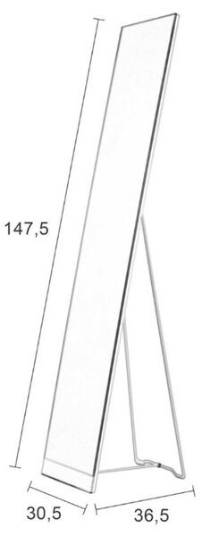 Housecraft Living Černé kovové stojací zrcadlo Stand 148 cm