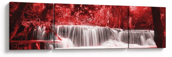Obraz - Vodopád, červený (170x50 cm)