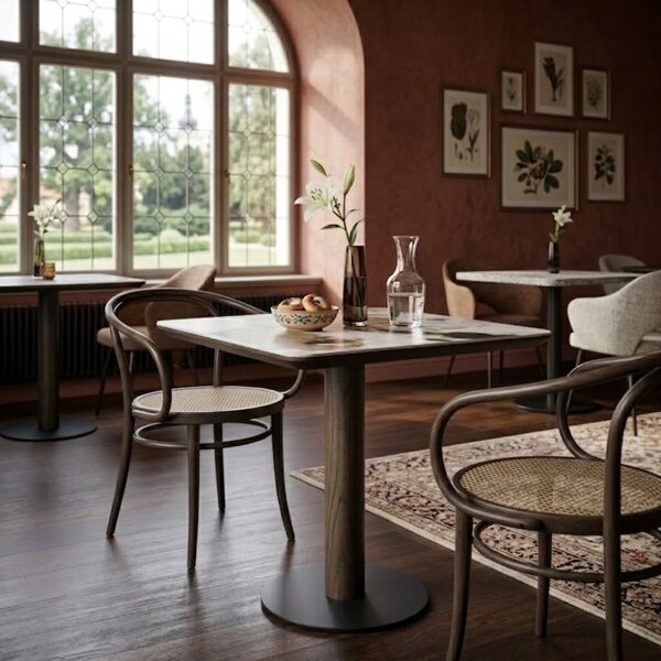 Richmond Dřevěný bistro stůl Langford 70 x 70 cm s keramickou deskou