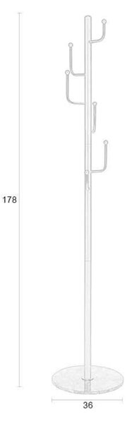 Housecraft Living Béžový kovový stojací věšák Baz 178 cm s mramorovou podstavou