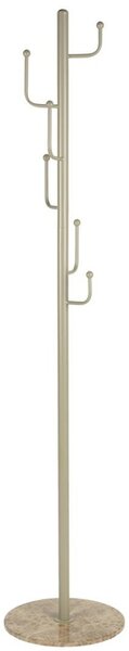 Housecraft Living Béžový kovový stojací věšák Baz 178 cm s mramorovou podstavou