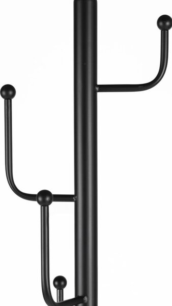 Housecraft Living Černý kovový stojací věšák Baz 178 cm s mramorovou podstavou