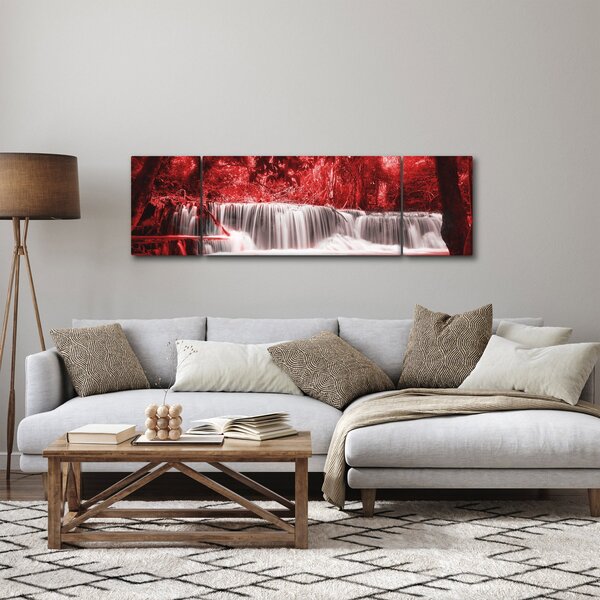 Obraz - Vodopád, červený (170x50 cm)