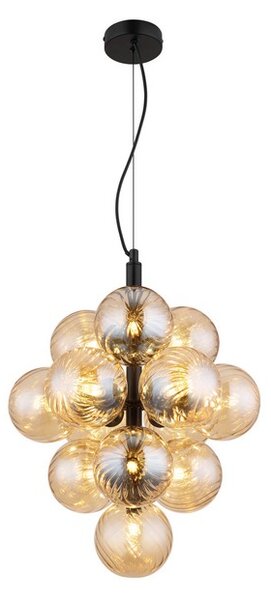 Závěsné svítidlo 13x G9 čierna matná, jantárová IP20 GLOBO lighting CONOR 56146H
