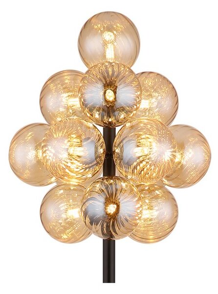 Stojací lampa 13x G9 čierna matná, jantárová IP20 GLOBO lighting CONOR 56146S
