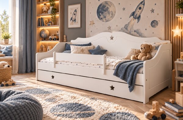Dětská postel Franio Velikost postele: 140x80, Barevné provedení: Šedá, Provedení postele: S šuplíkem