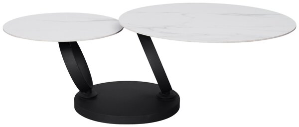 KONFERENČNÍ STOLEK, černá, bílá, kov, keramika, 80-133,5/80/43 cm Dieter Knoll - Konferenční stolky
