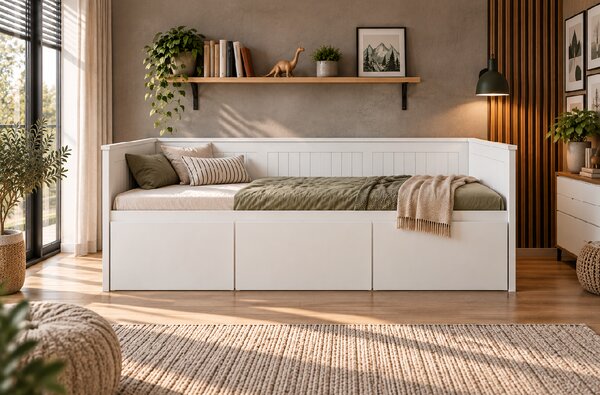 Dětská postel Homnes 200x90 se třemi zásuvky Provedení postele: S šuplíkem