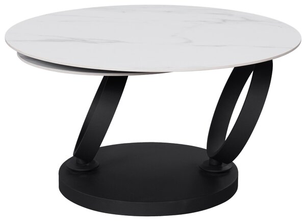 KONFERENČNÍ STOLEK, černá, bílá, kov, keramika, 80-133,5/80/43 cm Dieter Knoll - Konferenční stolky