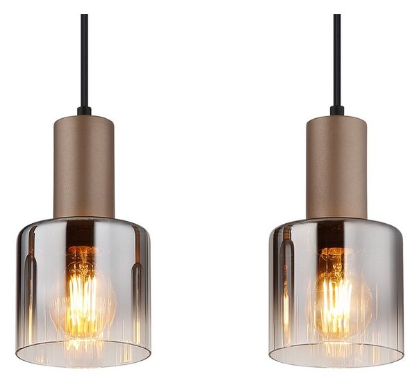 Závěsné svítidlo 4x E27 kávová, dymová IP20 GLOBO lighting WALTON 54318-4H