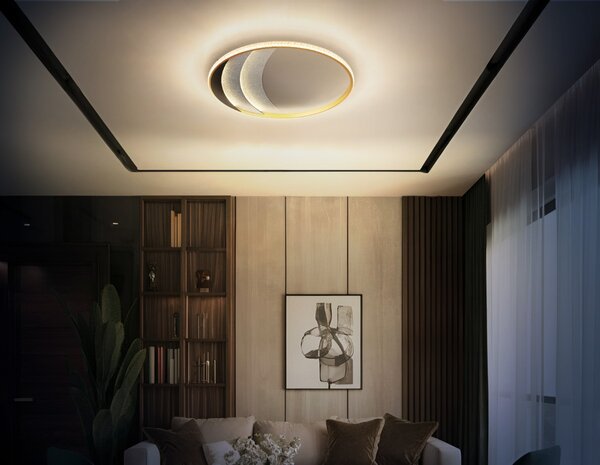 Stropní svítidlo LED 3000 / 4000 / 6000K čierna, zlatá IP20 GLOBO lighting CONSTANCE 48493-40