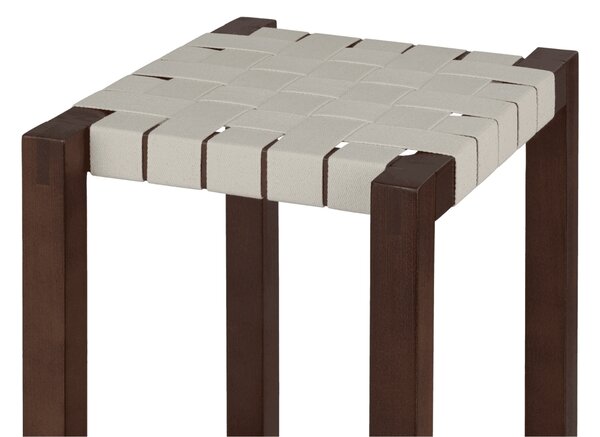 Noo.ma Hnědá dřevěná barová židle Toli 68 cm s výpletem