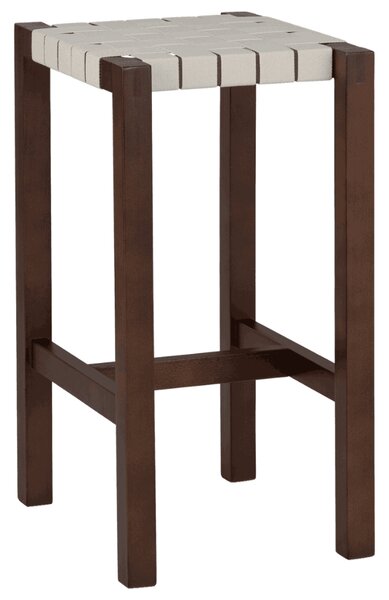Noo.ma Hnědá dřevěná barová židle Toli 68 cm s výpletem