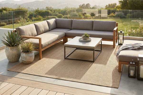 Fargotex Tmavě béžový zahradní koberec Nomad 160 x 230 cm