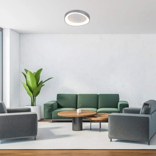 Rabalux 71054 ILIANA - LED moderní svítidlo ve stříbrné barvě, Ø 52cm, 56W, 3000K (Přisazené stropní kulaté svítidlo)