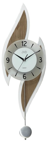 Kyvadlové designové dřevené nástěnné netikající tiché hodiny JVD NS18051/78 ( )