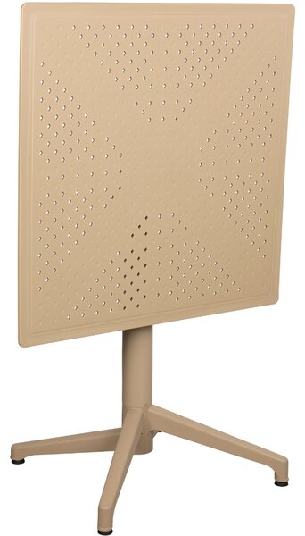 White Label Béžový plastový skládací bistro stůl GEORGE 70 x 70 cm