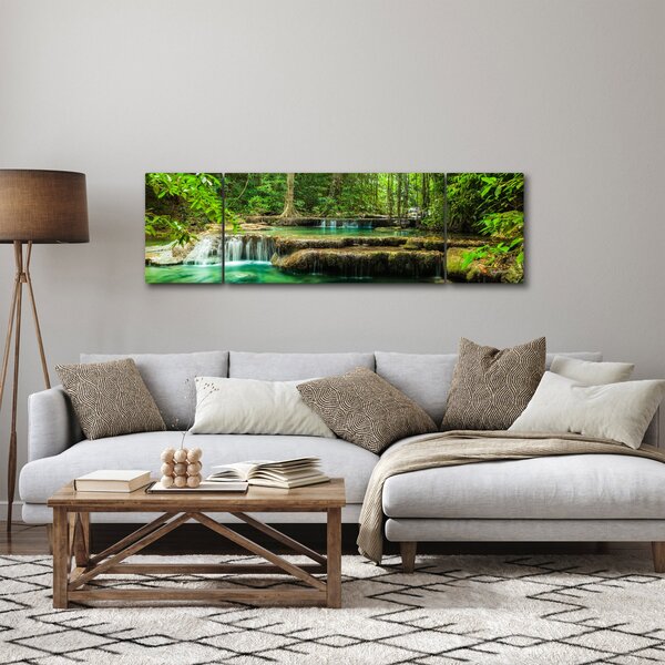 Obraz - Zelený vodopád (170x50 cm)