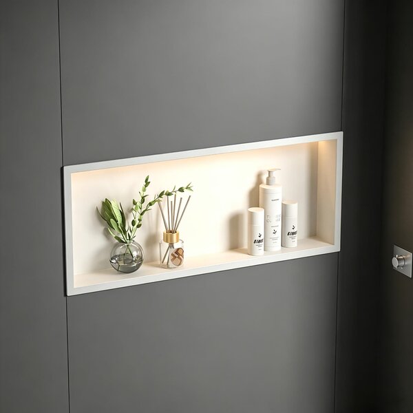 Nerezová sprchová vanička o rozměrech 750 mm x 300 mm s podsvícením