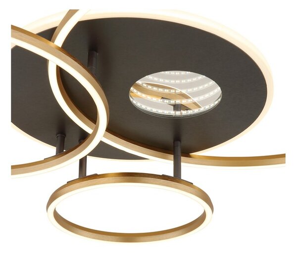 Stropní svítidlo LED 2700–6500K zlatá, antracitová IP20 GLOBO lighting INVERTINA 48466-54 časovač