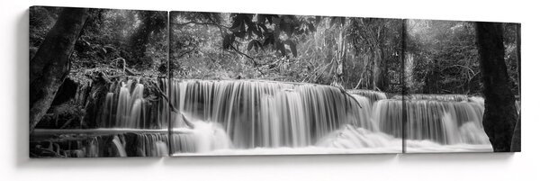 Obraz - Černobílý vodopád (170x50 cm)