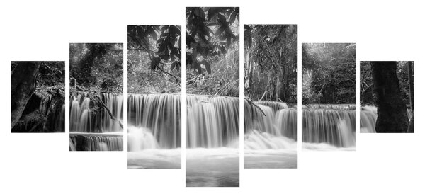 Obraz - Černobílý vodopád (210x100 cm)