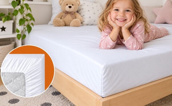 BELLATEX Míša dětské prostěradlo se zátěrem Bílá 90x200 cm