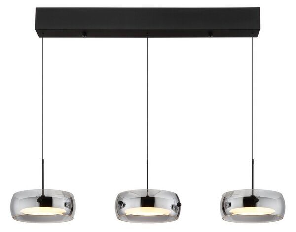 Závěsné svítidlo LED 3000K čierna, dymová IP20 GLOBO lighting LIVION 16058-3