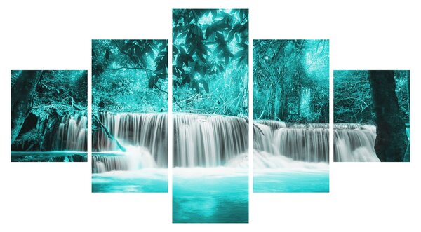 Obraz - Modrý vodopád (125x70 cm)
