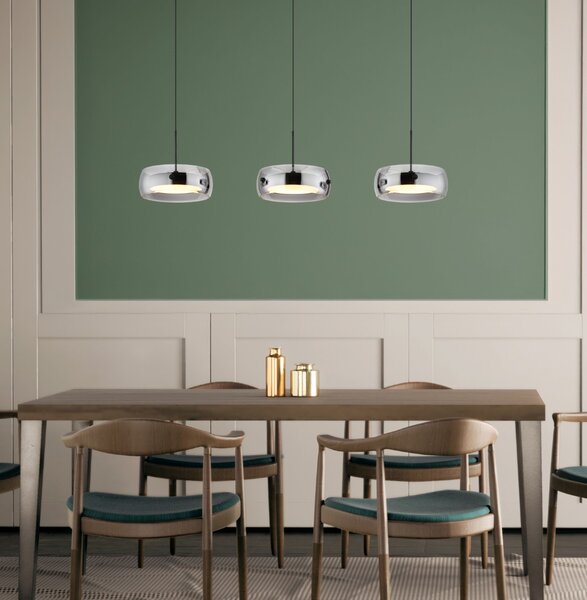 Závěsné svítidlo LED 3000K čierna, dymová IP20 GLOBO lighting LIVION 16058-3