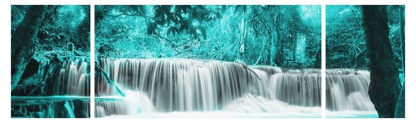Obraz - Modrý vodopád (170x50 cm)