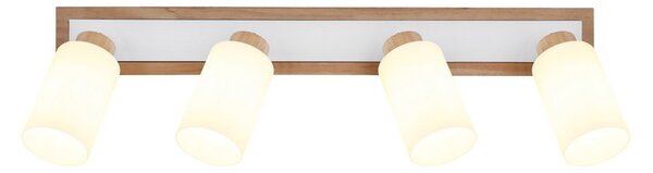 Stropní bodové svítidlo / spot 4x E27 dřevo, opálová IP20 GLOBO lighting ROWENA 15977-4