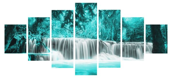 Obraz - Modrý vodopád (210x100 cm)