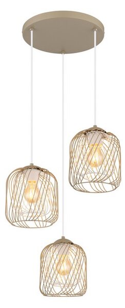 Závěsné svítidlo 3x E27 piesková IP20 GLOBO lighting DICHTI 15965-3HR