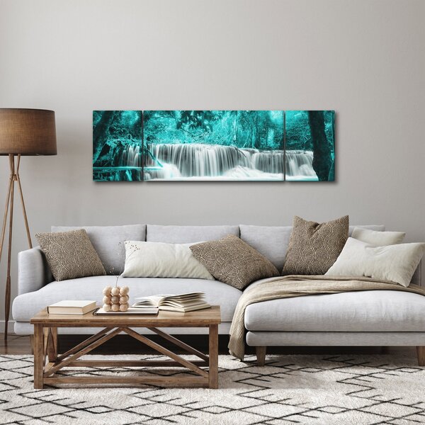 Obraz - Modrý vodopád (170x50 cm)