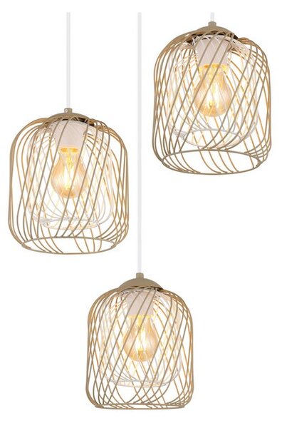 Závěsné svítidlo 3x E27 piesková IP20 GLOBO lighting DICHTI 15965-3HR