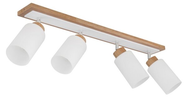 Stropní bodové svítidlo / spot 4x E27 dřevo, opálová IP20 GLOBO lighting ROWENA 15977-4