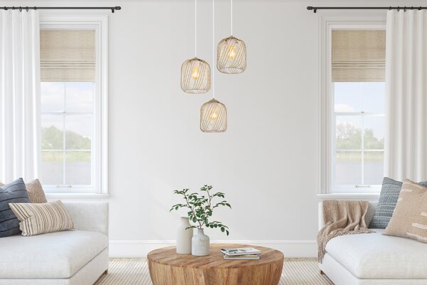 Závěsné svítidlo 3x E27 piesková IP20 GLOBO lighting DICHTI 15965-3HR