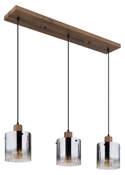 Závěsné svítidlo 3x E27 dřevo, kouřová IP20 GLOBO lighting UNDERWOOD 15915-3H