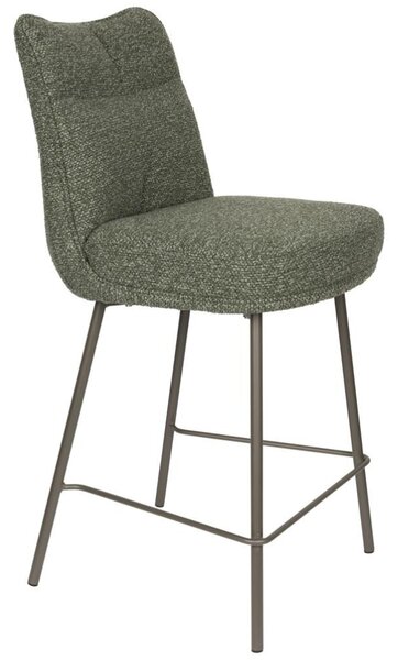 Housecraft Living Zelená čalouněná barová židle Jacques 65 cm