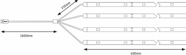 Paulmann Mobile Strip Parasol osvětlení slunečníku IP44 4ks sada, 4x40cm 942.08 P 94208
