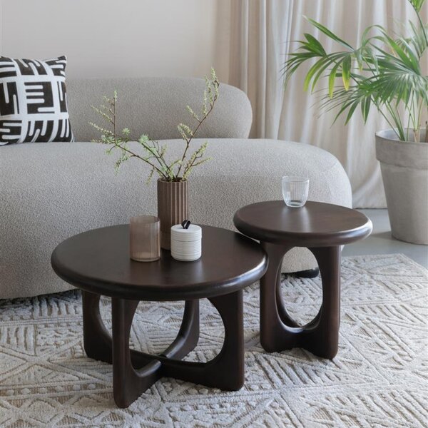 Housecraft Living Hnědý dřevěný odkládací stolek Jani ø 40 cm