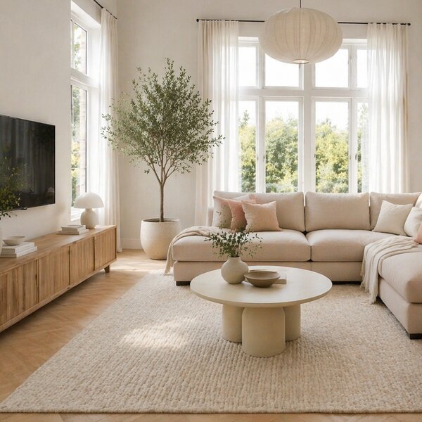 Housecraft Living Béžový konferenční stolek Ces ø 75 cm