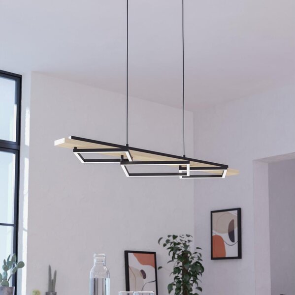Eglo 901927 - LED St. lustr na lanku BOYAL 2xLED/13W/230V+LED/16W černá/béžová