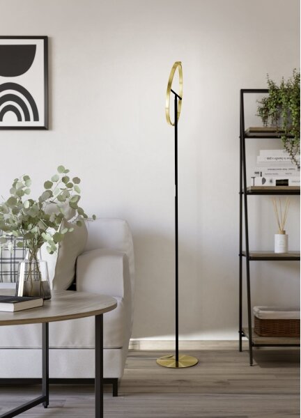Eglo 901973-LED Stmívatelná stojací lampa CASTELPOTO 2xLED/8,8W/230V zlatá/černá