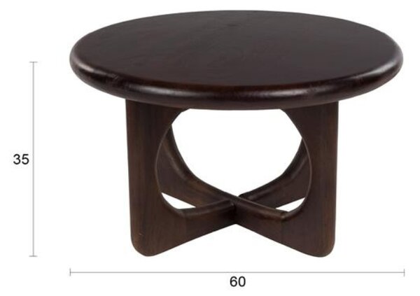 Housecraft Living Hnědý dřevěný konferenční stolek Jani ø 60 cm